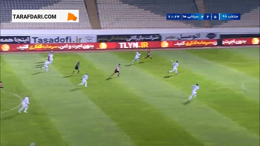 گل حمید درخشان به منتخب 98 از روی نقطه پنالتی (منتخب 98 5-3 منتخب سرخابی‌ها)