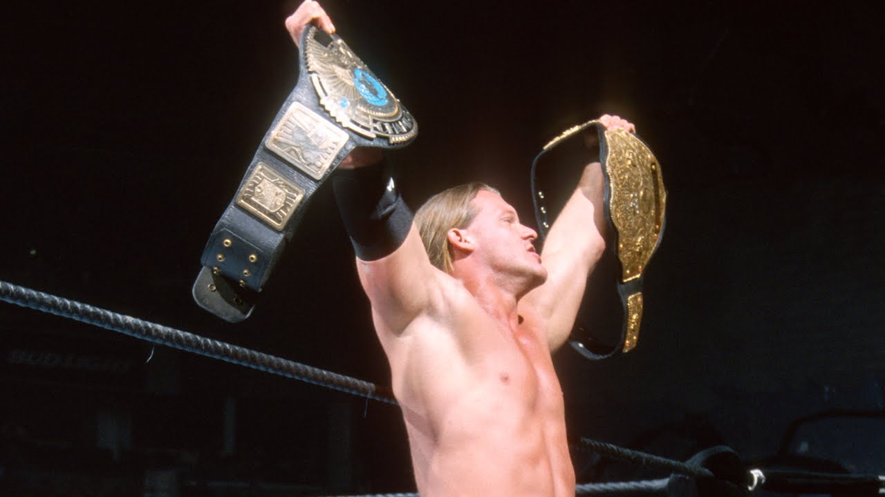 کریس جریکو - قهرمانی-بیرقیب - راک - استون-کلد-استیو-آستین - Vengeance-2001 - مسابقات-WCW - ادغام-کمربندها - لحظات-تاریخی - قهرمان-تاریخی