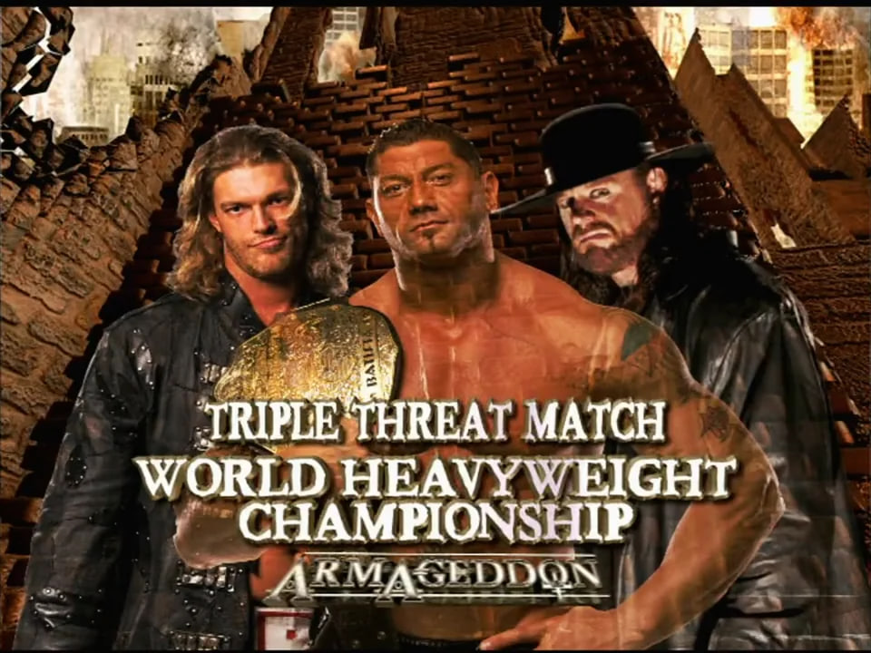 قهرمانی-سنگینوزن-WWE - Armageddon-2007 - آندرتیکر - باتیستا - مسابقات-WWE - Triple-Threat - کشتی-کچ - کشتی کج