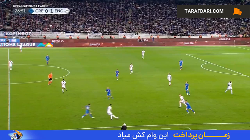 برخورد ضربه جود بلینگام به تیر دروازه یونان و گل به خودی ولاچودیموس مقابل انگلیس (یونان 0-2 انگلیس)