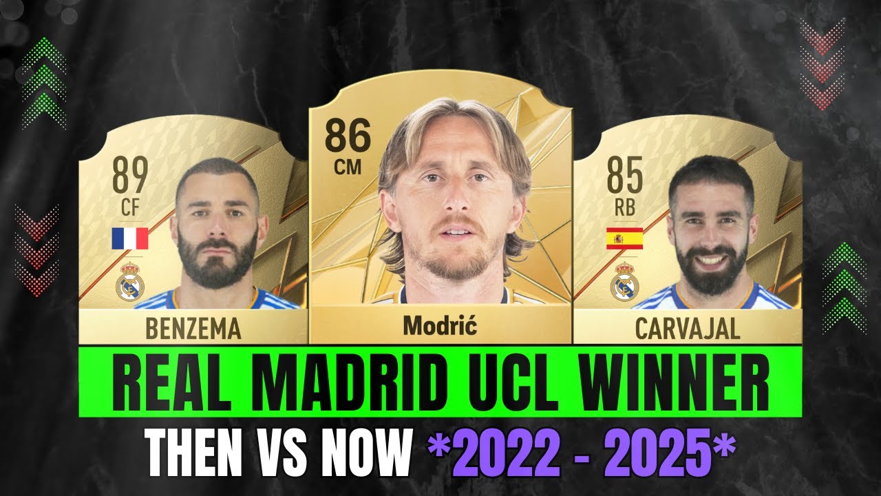 مقایسه ریتینگ - قهرمان لیگ قهرمانان - رئال مادرید - FIFA 22 - EA FC 25 - لوکا مودریچ - کریم بنزما - FUT کارت - تغییرات ریتینگ