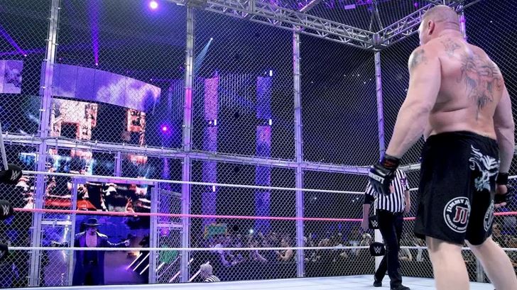 آندرتیکر و براک لزنر، ستارگان کشتی کج و WWE در قفس هل این ا سل