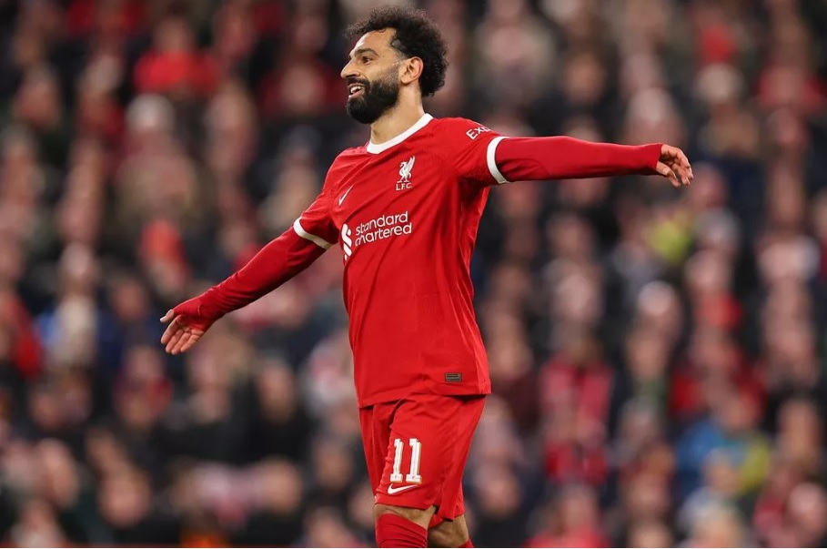 لبخند محمد صلاح پس از ناکامی در گلزنی