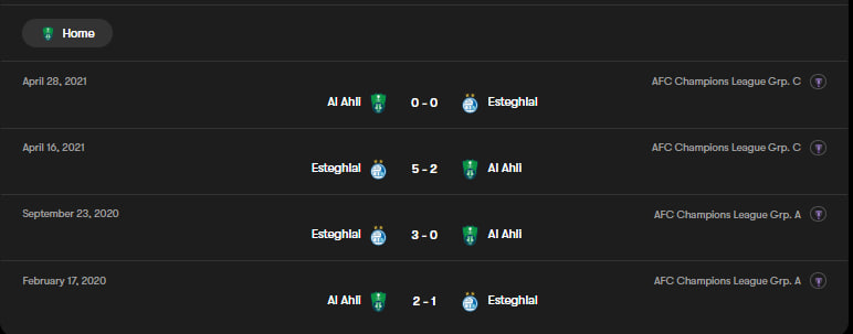 استقلال - الاهلی عربستان