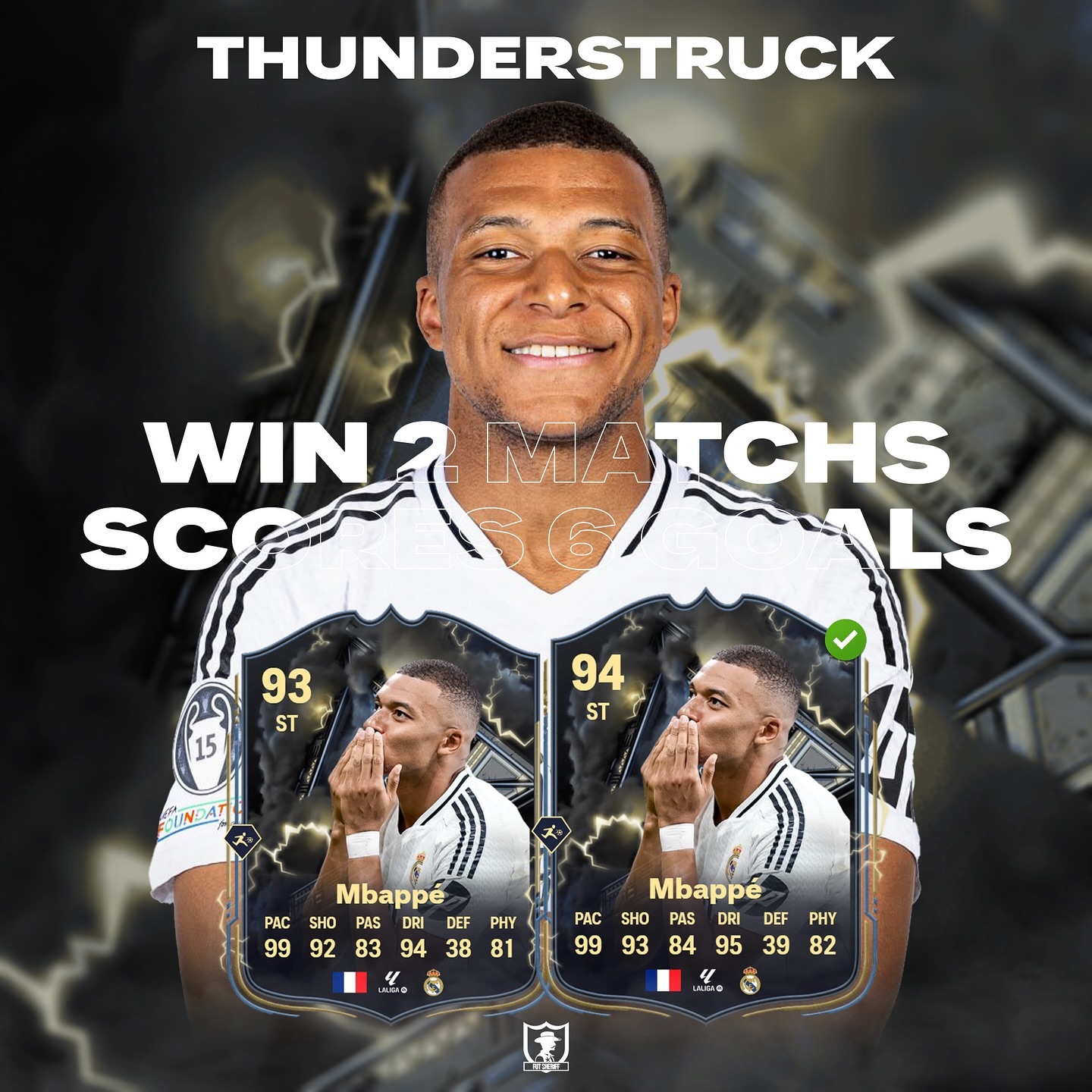 افزایش یک امتیازی اورال کیلیان امباپه در بخش Thunderstruck 